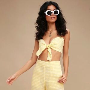 Faithful the Brand Yellow Gingham Linen Set